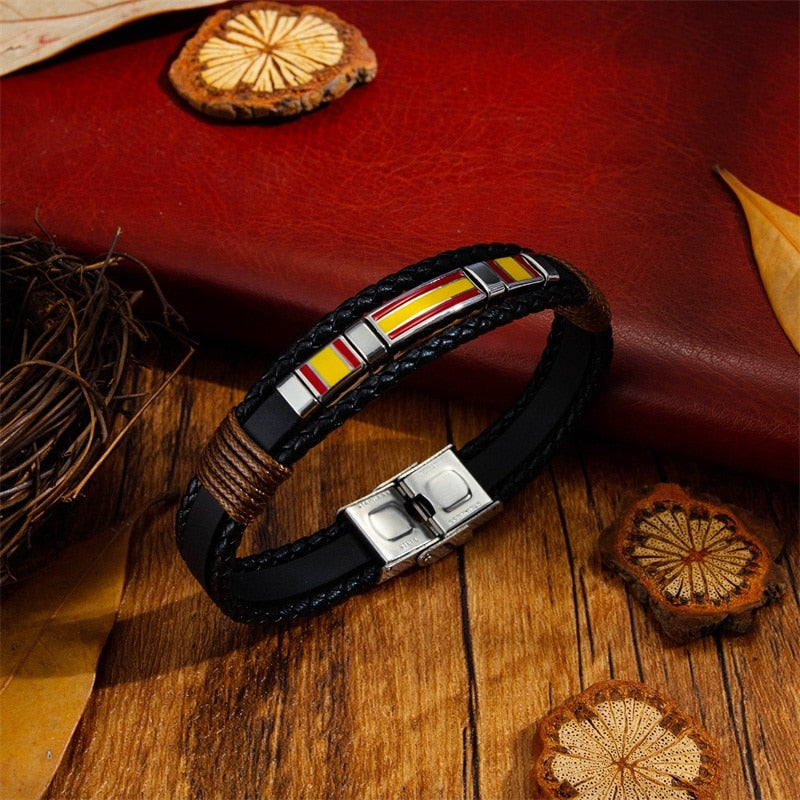 Multilayer Layer Leather Bracelet (038)
