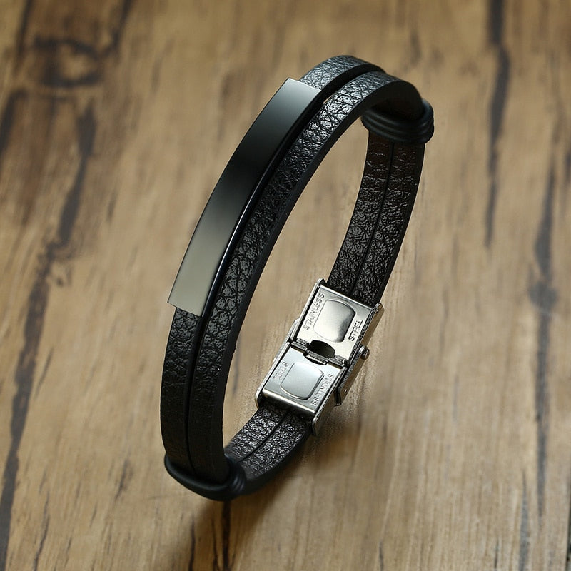 Vnox Multi Layer Leather Bracelets (086)