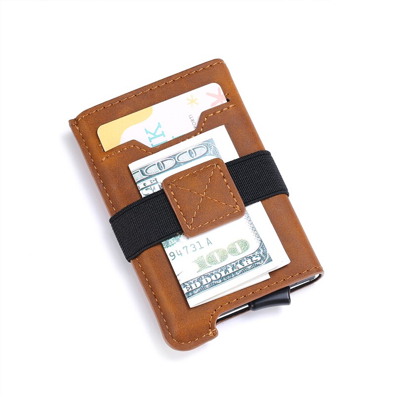 DIENQI Rfid Genuine Leather Men Wallets Card Holder