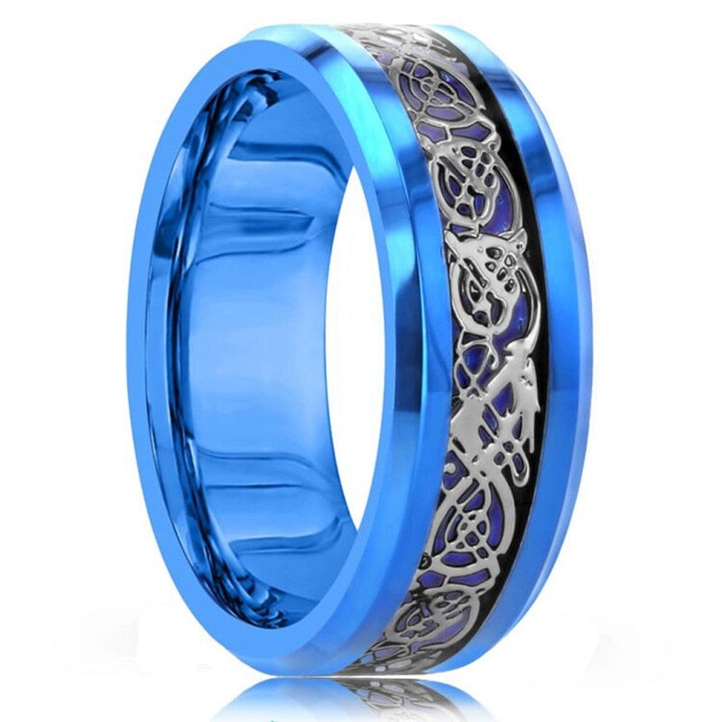 Fashion Men's Beveled Edge Wedding Carbon Fiber Ring