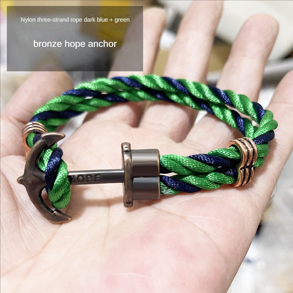 Colorful Ropes Anchor Bracelet (077)