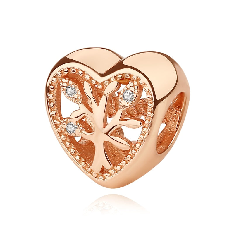 Original 925 Sterling Silver Charm Pendant Spacer Clip Charms Rose Gold Fit Pandora Bracelets DIY Jewelry