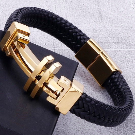 11MM Braided Leather Bracelet For Men