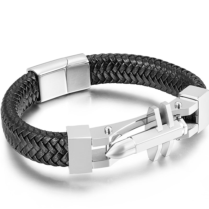 11MM Braided Leather Bracelet For Men