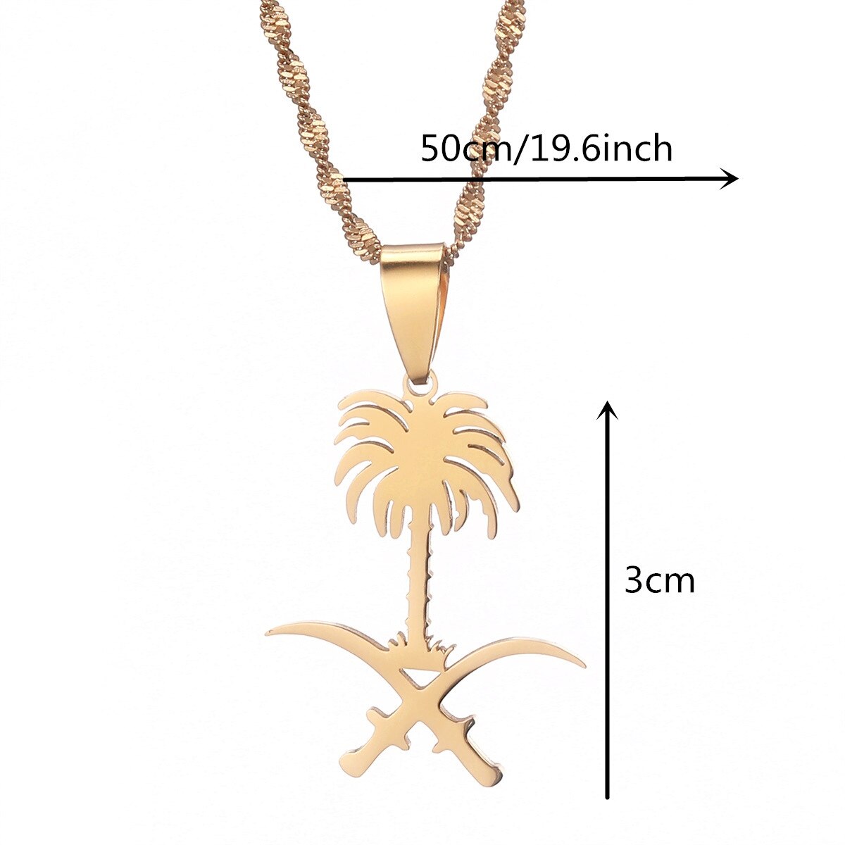 Saudi Arabia National Emblem Symbol Necklace