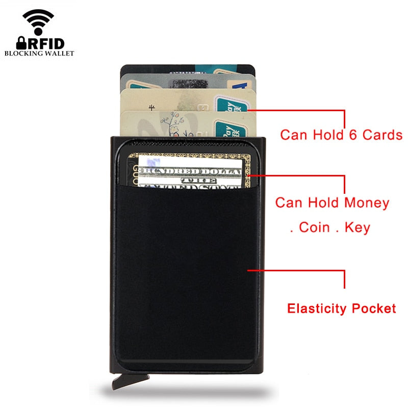 Smart Wallet Card Holder Metal Slim Men Women Pop Up Wallets