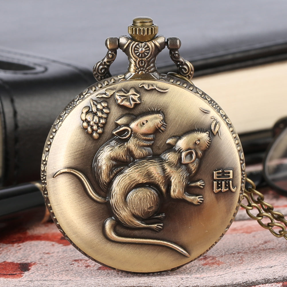 Unique Bronze Zodiac Pocket Watches